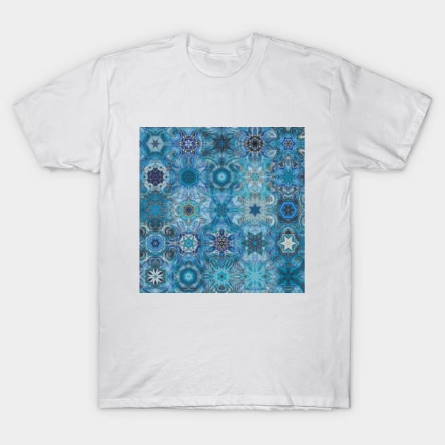 Snowflakes Blue Pattern T-Shirt by ImaginativeDesigns